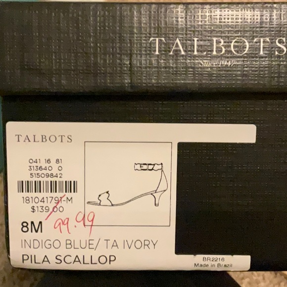 Talbots Indigo Blue Pila Scallop heels - Picture 5 of 5